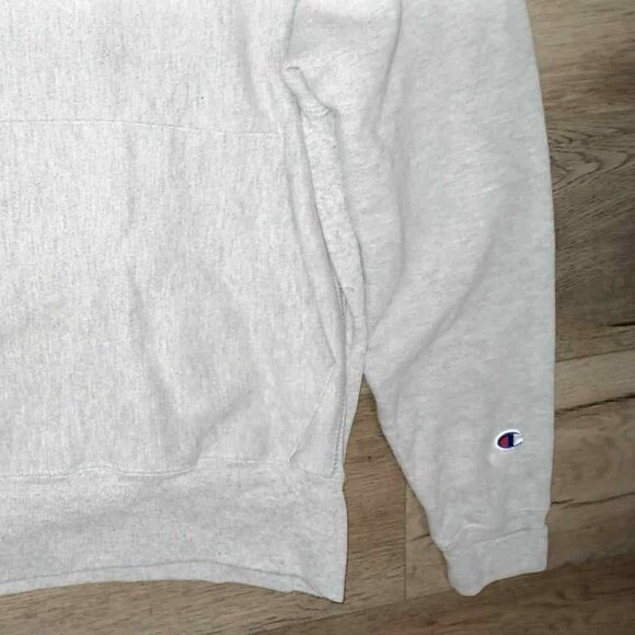 Men's Champion White Reverse Weave Small Hoodie Inside Fleece - Picture 5 of 6